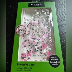 Kate Spade Pink and White Floral iPhone 16 Case